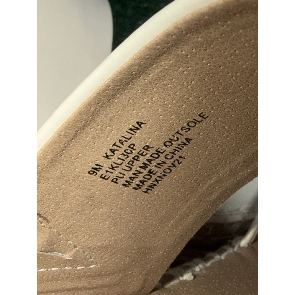 ESPIRIT Womens Size 9 Katalina Wedge Beige Tan Strappy Leather Comfort‎ Sandals